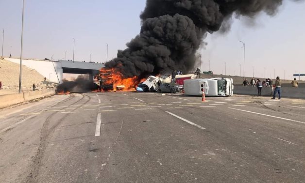 The Public Prosecution initiated Wednesday investigations into a multi-vehicle crash on the Middle Ring Road highway near 15 May City in Cairo - Egypt Today