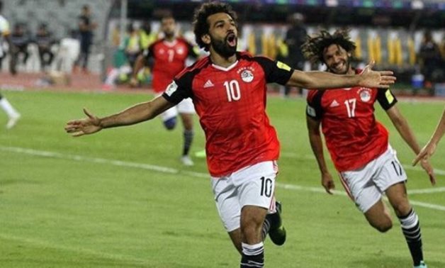 File- Mohamed Salah celebrates scoring against Ghana in 2018 FIFA World Cup qualifiers 