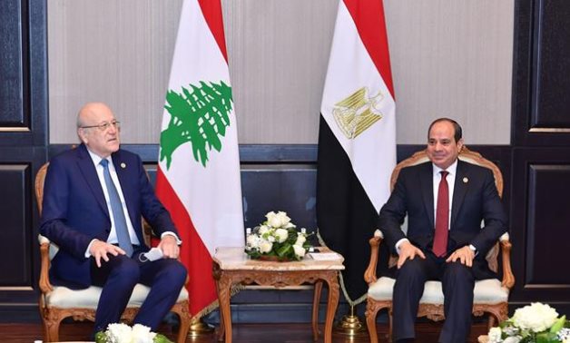 President Abdel Fattah El-Sisi met with Lebanese Prime Minister Najib Mikati, on the sidelines of the 4th edition of the World Youth Forum held in Sharm El-Sheikh- press photo