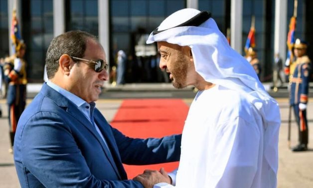 FILE photo: Egypt’s President Abdel-Fattah El-Sisi meets with with Abu Dhabi Crown Prince and Deputy Supreme Commander of the Armed Forces Mohamed bin Zayed – Presidency 