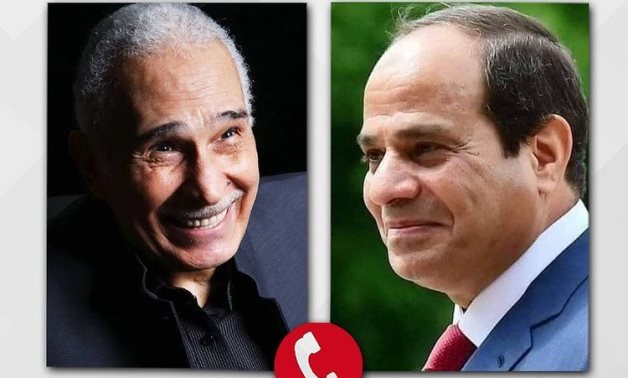 File: President Abdel Fattah El Sisi made a phone call with veteran Egyptian actor Abdelrahman Abou Zahra to check on his health condition.