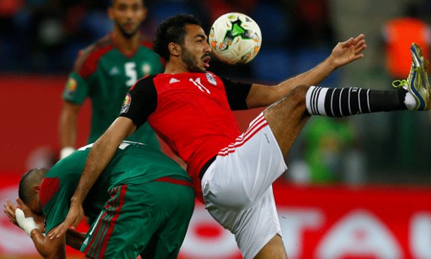 African Cup of Nations - Quarter Finals - Egypt v Morocco- Stade de Port Gentil - Gabon - 29/1/17. Egypt's Mahmoud Kahraba and Morocco's Faycal Fajr Reuters
