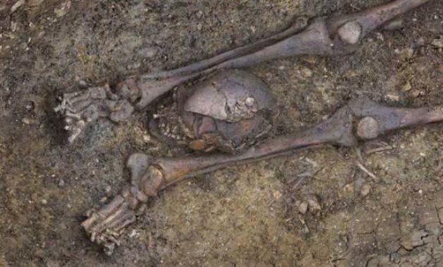 The skeletal remains discovered - social media