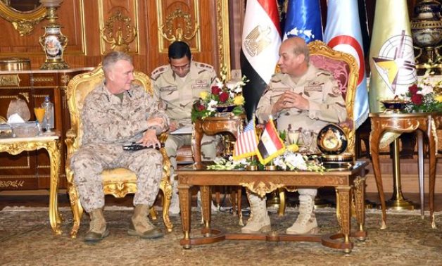 Meeting of Minister of Defense and Military Production Mohamed Zaki and Commander of the U.S. Central Command (CENTCOM) Kenneth McZenzie in Cairo, Egypt on February 9, 2022. Press Photo