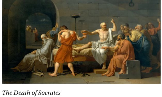 Painting depicting the death of Socrates - social media
