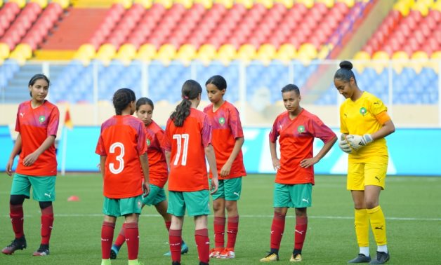 The young Moroccan team after defeating the DRC by 7 goals to 1 at the African School Champions Cup 2022