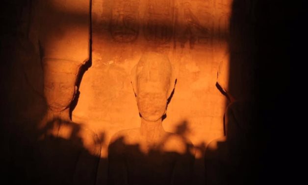 File: Solar Alignment Phenomena on Ramses II at Abu Simbel Temple.