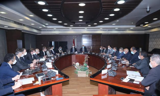 Meeting of Minister of Transportation Kamel al-Wazir and the representatives of nine Austrian locomotive companies in Cairo, Egypt on February 22, 2022. Press Photo