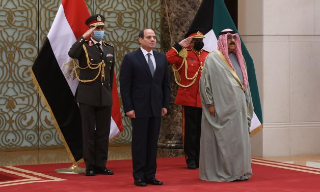 President Abdel Fattah El-Sisi meets with Kuwaiti Crown Prince Sheikh Mishal Al-Ahmad Al-Jaber Al-Sabah in Kuwait – Egyptian Presidency 