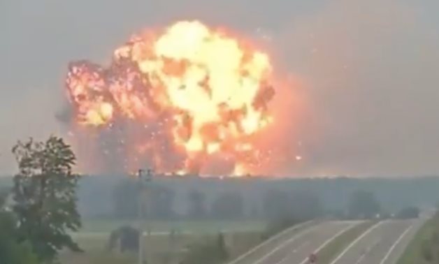 Russian airstrikes on Ukraine- the photo of a screenshot from a video