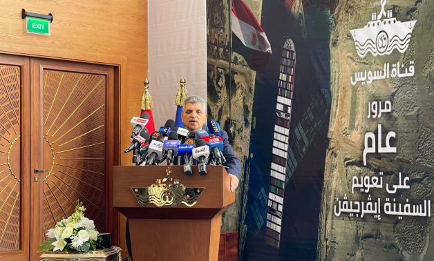 Head of the Suez Canal Authority Osama Rabie in a press conference