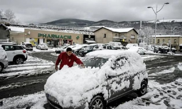 Snow in central France, AFP 