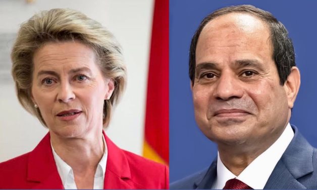 FILE - President Abdel Fatah al-Sisi and President of the European Commission Ursula von der Leyen – Courtesy of Egyptian presidency 