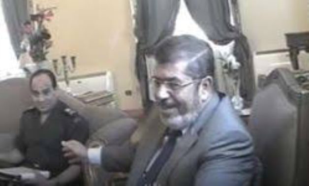 File: A screenshot from the leaked video featuring Sisi, Tantawy and Morsi.
