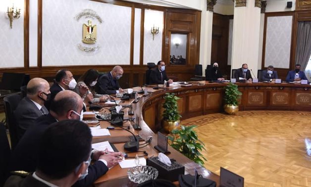 Meeting of Prime Minister Mostafa Madbouli and large cement and steel manufacturers at the Cabinet's headquarters in Cairo, Egypt on April 13, 2022. Press Photo 
