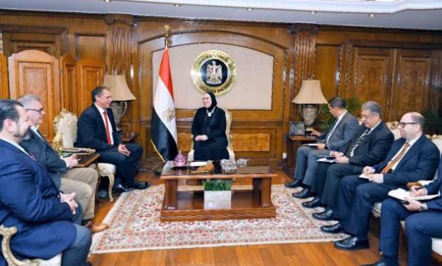 Meeting of Minister of Trade and Industry Nevine Gamea and CEO of Mercedes-Benz Egypt Gerd Bitterlich in May 2022. Press Photo