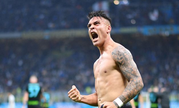 Inter Milan's Lautaro Martinez celebrates scoring their third goal REUTERS/Daniele Mascolo