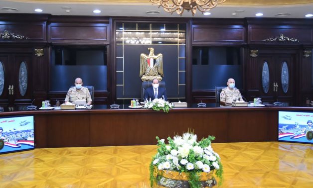 Meeting of Supreme Council of Egyptian Armed Forces chaired by President Abdel Fatah al-Sisi on May 8, 2022. Press Photo