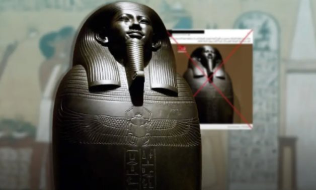 Sarcophagus of Minister Jimenvirbak of ancient Egypt on display in Egyptian Museum in Turin, Italy - social media