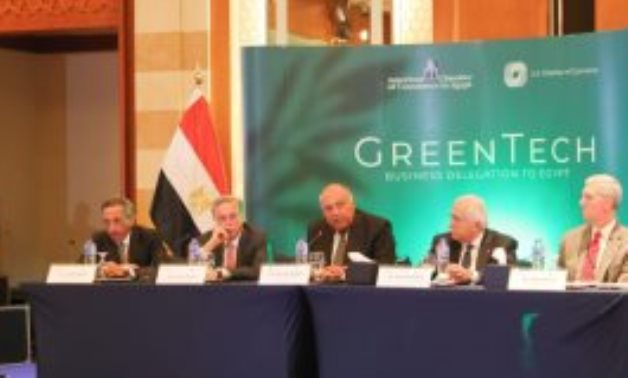 Foreign Minister Sameh Shoukry participated on Sunday in an event organized by the office of the US special presidential climate envoy and the American Chamber of Commerce