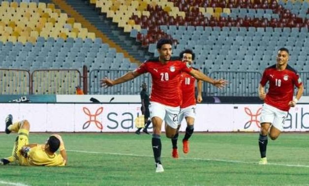 File - Omar Marmoush celebrates scoring for Egypt 