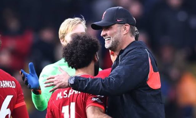 Liverpool manager Juergen Klopp with Mohamed Salah, Reuters/David Klein