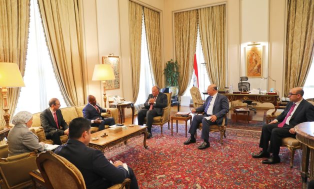 Egyptian Minister of Foreign Affairs Sameh Shoukry received on Saturday the Secretary-General of the D-8 Organization for Economic Cooperation Ambassador Isiaka Abdulqadir Imam - press photo