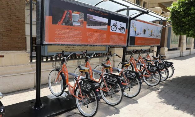 Bikes at a bike-sharing station in Cairo- Press photo by Cairo Governorate