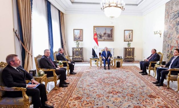 Meeting of President Abdel Fatah al-Sisi and European Commissioner for Neighborhood and Enlargement Oliver Varhelyi in Cairo, Egypt on June 1, 2022. Press Photo 