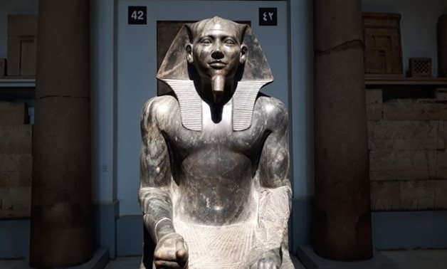 King Khafre's statue in Egyptian Museum in Tahrir