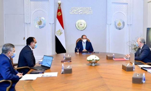 Meeting of President Abdel Fatah al-Sisi on fish and animal production. June 12, 2022. Press Photo