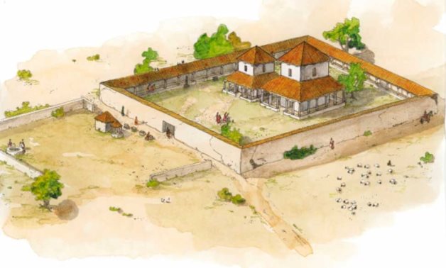 Illustration of what the 2,100-year-old Gallo-Roman worship complex found in France may have looked like - social media