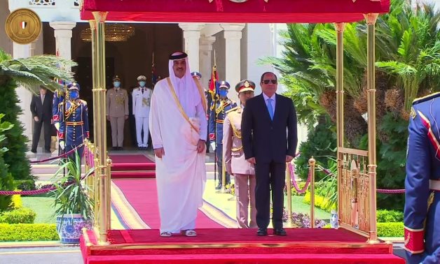 Egypt’s president receives Qatar’s emir at Cairo’s Ittihadiya Palace – Egyptian Presidency/screenshot