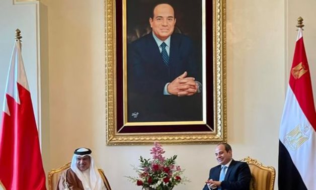 President Abdel Fatah al-Sisi and Bahraini Crown Prince and Prime Minister Salman Bin Hamad Al Khalifa in Manama on June 29, 2022. Press Photo