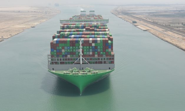 EVER ART container ship crosses Suez Canal