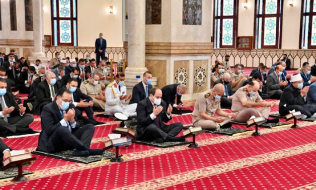 President Sisi performs Eidul Adha prayers at Mosheer Tantawy Mosque