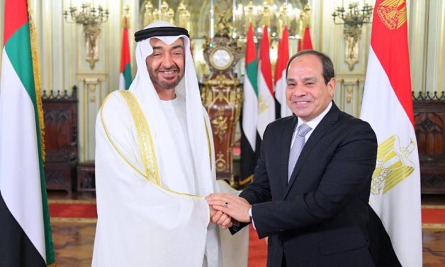 FILE - Egyptian President Abdel Fattah El-Sisi and UAE’s President Mohamed bin Zayed