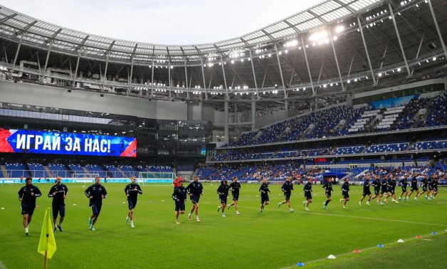 Russia Training - VTB Arena, Moscow, Russia - June 8, 2021 General view of Russia players during training REUTERS/Evgenia Novozhenina