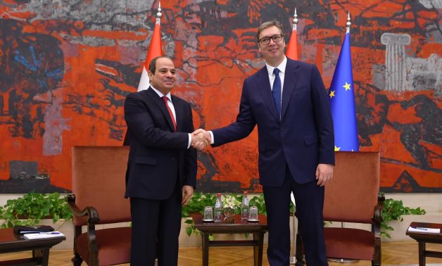 Sisi and Vučić in Belgrade - Facebook page of the Egyptian presidential spox