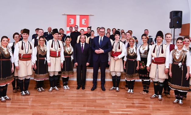 President Abdel Fattah El-Sisi attended a dinner banquet hosted by President of Serbia Aleksandar Vučić on Wednesday evening- Press photo