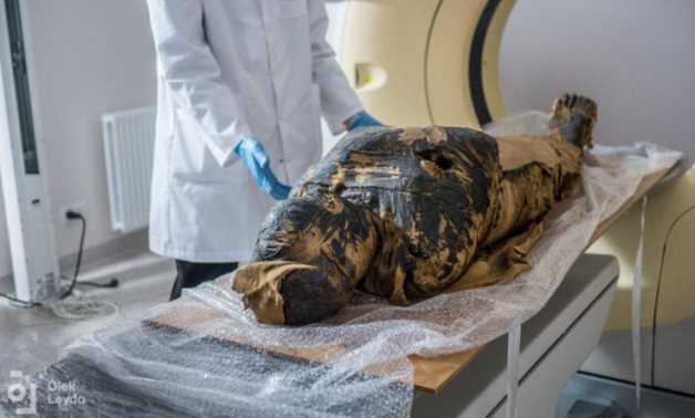 The allegedly pregnant ancient Egyptian mummy - Photo by Olek Leydo, courtesy of the Warsaw Mummy Project