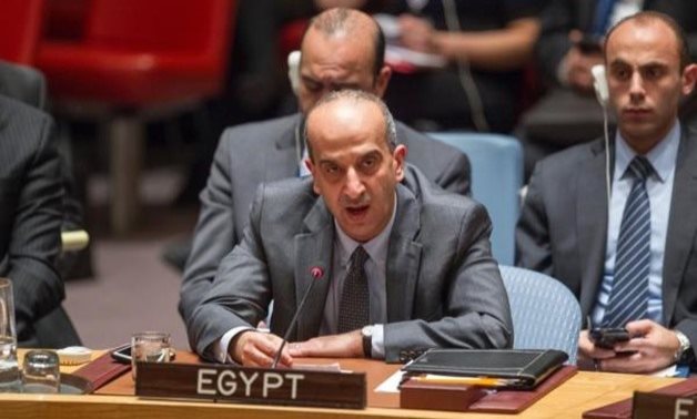 FILE - Egypt’s Permanent Representative of Egypt to the United Nations Osama Abdel Khalek  