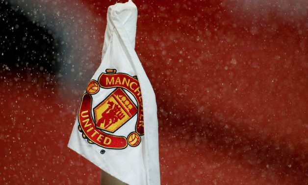 General view of the Manchester United crest on a corner flag before the match Pool via REUTERS/Phil Noble