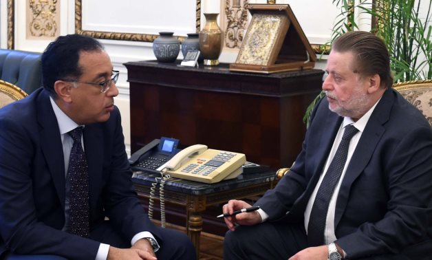Egyptian Prime Minister Mostafa Madbouly met with Governor of the Central Bank of Egypt (CBE) Hassan Abdullah- Press photo