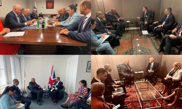 Minister of Foreign Affairs Sameh Shoukry met on Wednesday with his counterparts from the UK, Russia, Ireland, and Serbia, said Egyptian Foreign Ministry Spokesperson Ahmed Abu Zeid.- press photo