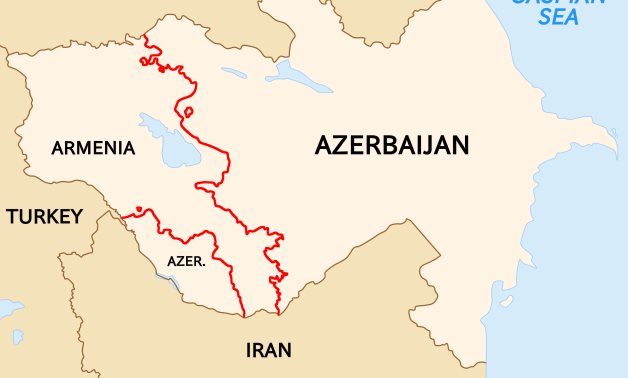 Map of the internationally recognised Azerbaijani-Armenian state border- CC via Wikimedia