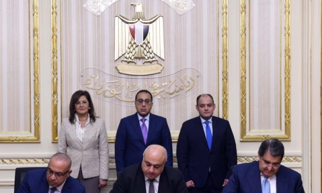 Signing ceremony of protocol to launch a digital platform that is intended to serve industrial investors in Egypt on November 2, 2022. Press Photo 