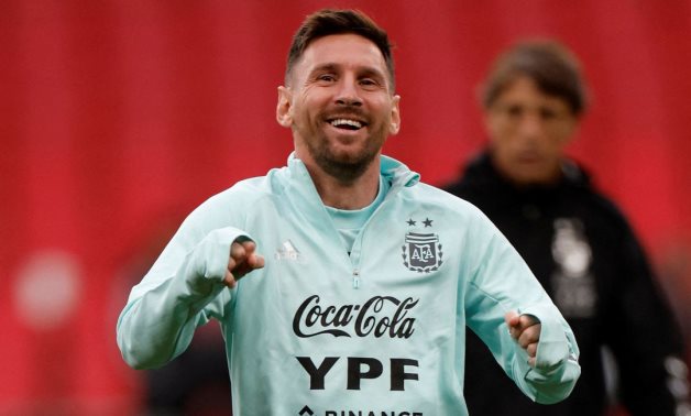 Argentina's Lionel Messi during training Action Images via Reuters/Peter Cziborra/File Photo