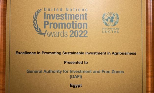 UNCTAD's award to Egypt' GAFI in 2022 – Press Photo 