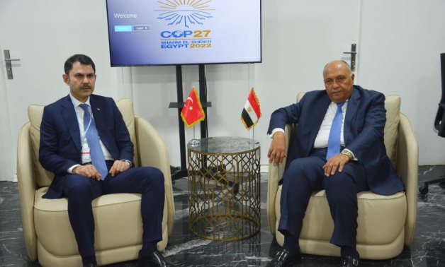 Minister Shoukry, COP27 President, receives the Turkish Minister of Environment